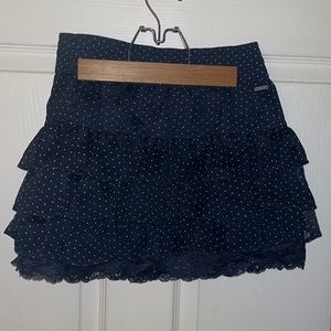 Hollister navy polka dot skirt small
